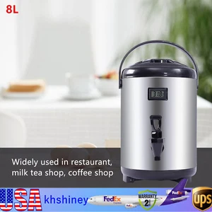 8L Insulated Thermal Hot & Cold Beverage Coffee Tea Dispenser with Spigot Office - Picture 1 of 18