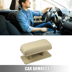 Universal Car Armrest Adjustable Height Left Elbow Support Pad Rest Pad Beige - Picture 1 of 6