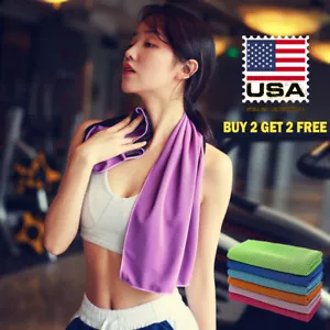 Buy 2 Get 2 Free Ice Cooling Towel for Sports  Fitness Workout Gym Yoga Pilates - Picture 1 of 18
