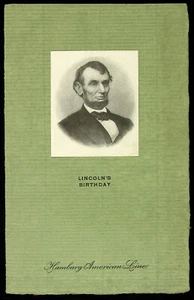 1907 Abraham Lincoln Hamburgo menú de envío transatlántico y programa de música - Imagen 1 de 1