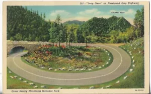 VTG Postcard-Loop Over on Newfound Gap Hwy Great Smoky Mountains NC 501 - Picture 1 of 2