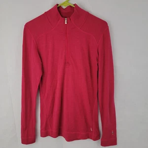 Camisa SMARTWOOL Mujer Talla Grande 1/4 Cremallera Capa Base ROSA 100% Lana Merino AGUJEROS - Imagen 1 de 18