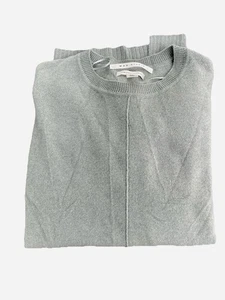 Maglione pullover Max Studio 2 strati 100% cashmere donna piccolo girocollo grigio - Foto 1 di 6