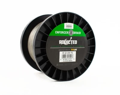TUF-LINE ADDICTED ENFORCER 8X BRAIDED BULK SPOOL 1200YD CLOUD GREY 40LB BN2351 - Image 1 of 3