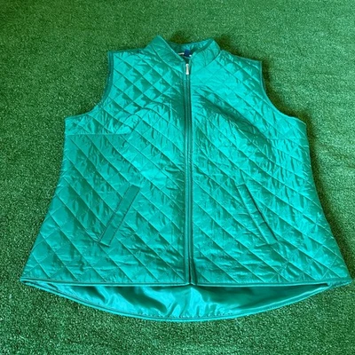 Chaleco de Golf Karen Scott Sport Ligero Verde Puff Acolchado Cremallera Completa Talla XL Foto 1 de 4