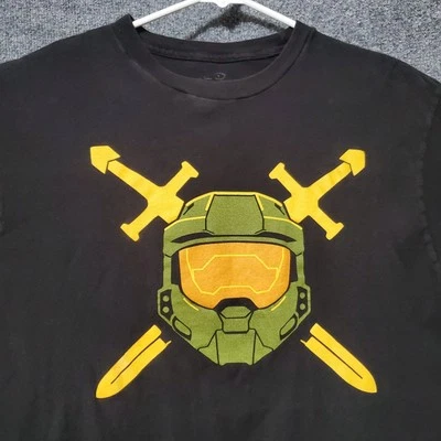 Halo Promo Shirt Mens Large Black Video Game Xbox Gamer Casual Short Sleeve Y2K - Image 1 of 4