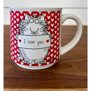 Recyclingpapier Grüße von Sandra Boynton Valentine’s I Love You Tasse Katze - Bild 1 von 6
