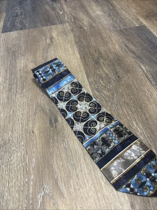Vintage Ketch Tie Blue Abstract Art Deco Retro Necktie 57” X 3.5 Made In USA - Picture 1 of 5