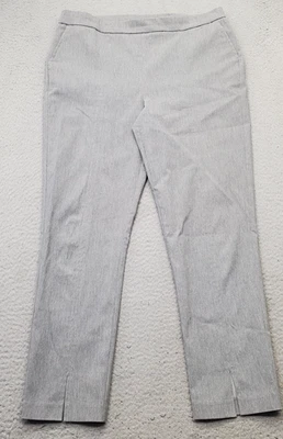 Pantalones Joseph Ribkoff para mujer 14 grises elásticos pierna recta tobillo abertura bolsillo de corte Foto 1 de 4