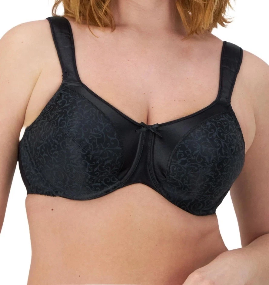Bali Women Bra 42G Black 3562 Minimizer Underwired Strap Adjustable