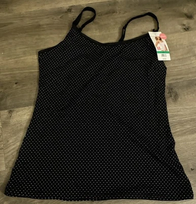 NUEVO Top Camisola Maidenform Negra Prendas moldeadoras Talla L "Fat Free Tank" Pit 2p 14 Nuevo con Etiquetas Foto 1 de 4