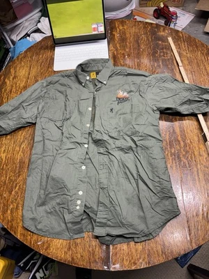 Browning Quail Forever Hunting Short Sleeve Shirt Shoulder Design Medium - Image 1 of 4