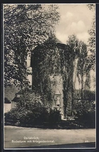 Osnabrück, Ansichtskarte, Bocksturm mit Kriegerdenkmal - Picture 1 of 2