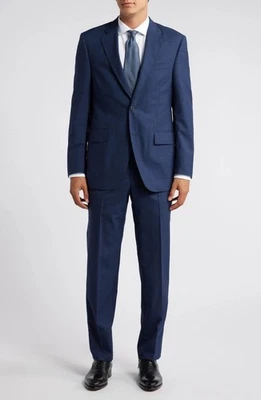 $995 Traje de lana Peter Millar SB Flynn para hombre de 2 piezas en azul marino a cuadros talla 42S / 36W Foto 1 de 4