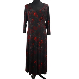 Talbots Women's Rose Print Dress Sweetheart Neckline Long Sleeves - Picture 1 of 8