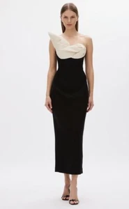Rachel Gilbert Cassidy Dress AU/UK 3(12) US 8 Midi Strapless Black Tie Formal - Picture 1 of 7