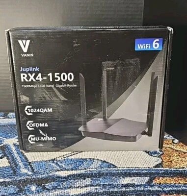 Juplink Vanin 1500Mbps Dual-Band Wi-Fi 6 Router, RX4-1500 NEW - Image 1 of 4