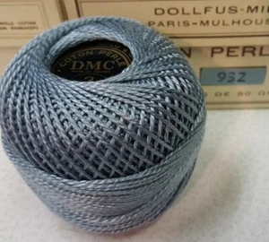 2 Large DMC #3 Coton Perle Crochet Cotton Thread VINTAGE 147 Yards Ech Color 932 - Picture 1 of 6