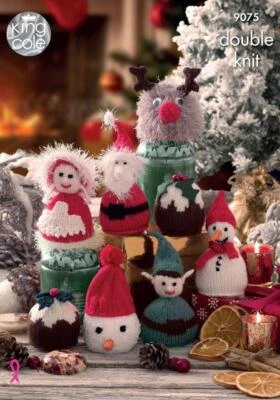 King Cole DK Knitting Pattern Christmas Candy Cosies 9075 - Image 1 of 2