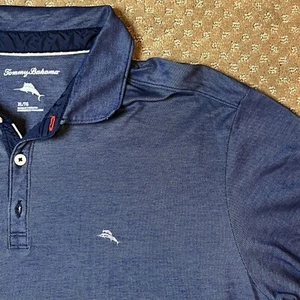 Tommy Bahama Polo Shirt Men's SZ XL Lightweight Navy Golf Boating Fishing Vaca - Picture 1 of 13