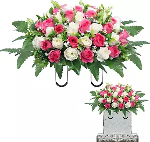 Artificial Cemetery Flowers Saddle,Cemetery Grave Decoration Headstone Flower... - Picture 1 of 1