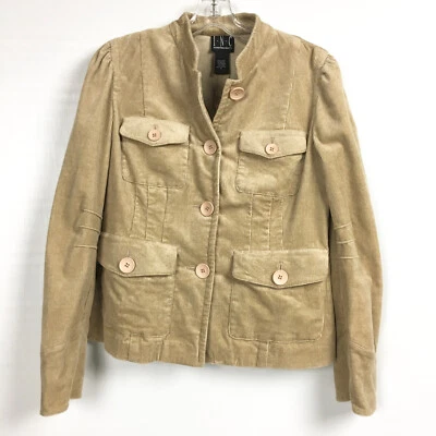 Blazer INC International Concepts Mujer Pequeño Pana Chaqueta Caqui Tostado Beige Foto 1 de 4