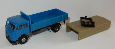 Rara BREKINA Ho 1/87 Camion Mercedes Benz LP 334 Blu Telonato Grigia #7600 N - Immagine 1 di 4