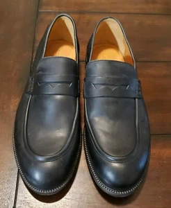 Rodd Gunn Leather Loafers Mens Size 44 US 11  Black Penny Dress Shoes Office - Picture 1 of 8