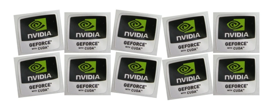 10 pcs Sticker for NVIDIA GEFORCE with CUDA 17mm x 18mm Label Logo Decal Badge - Image 1 of 1