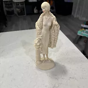 Flapper Girl Sculpture Christian Venice Italy 1991 Roaring 20s 14” - Picture 1 of 14