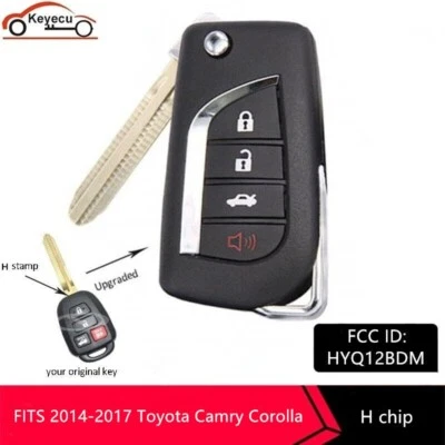 Chaveiro remoto inteligente flip hyq12bdm + chip H para Toyota Camry Corolla 2014-2017 - Imagem 1 de 4