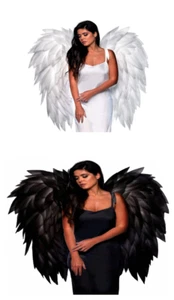 Foam Angel Wings White or Black 38" Lightweight Costume Accessory One Size - Picture 1 of 5
