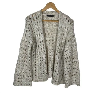 Adrianne Vitadini Cashmere, Wool and Mohair Open front Cardigan with Gold Thread - Picture 1 of 11