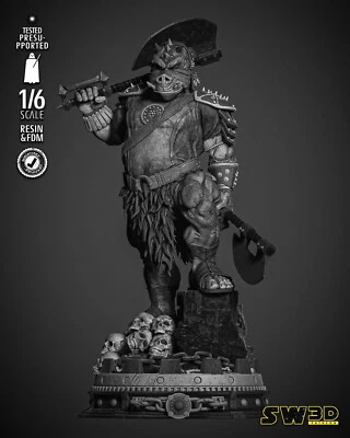 Gamorrean Guard 3D Printed Figure, Star Wars Jabba's Palace statue, Unpainted - Image 1 of 4