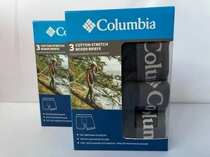 COLUMBIA 3-Pack Cotton Stretch Boxer Briefs Men's M L Black Color IN BOX - Picture 1 of 7