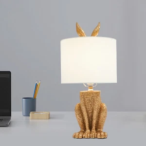 Rabbit Lamp Table Light Bedside E26 Lighting Bedroom Decor Desk Night Light - Picture 1 of 15