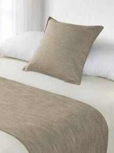 Single / King Single Linen Look Bed Runner - Sand | Bnb Supplies - Picture 1 of 1