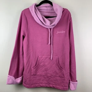 Pyjama Gr. Medium Sweatshirt mit Monogramm Jennifer rosa Fleece Wasserfallausschnitt - Bild 1 von 6