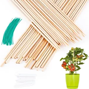 Plant Stakes 50 PCS Garden Bamboo Sticks Plant Support Stakes-15 25pcs+17 25pcs - Picture 1 of 5