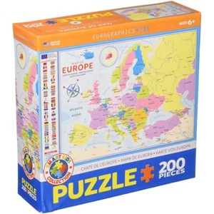 200 Piece Puzzle - Map of Europe - Kids Puzzle Chart Geography Colorful - Picture 1 of 2