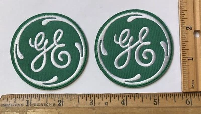 Lot Of 2 General Electric Iron On Green Patch GE Logo Advertising - Image 1 of 2