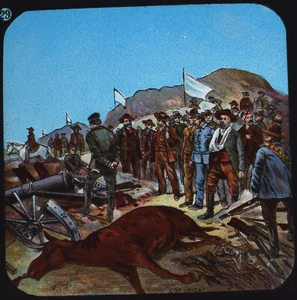 LA GUERRA BÓER DE 1900 Nº29 en Cronjes Laager Después de la Rendición Linterna Mágica Diapositiva - Imagen 1 de 3