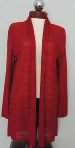 MING WANG offene Strickjacke/Jacke Neu mit Etikett Heritage Fit XS Deep Ruby leicht SALE! - Bild 1 von 7