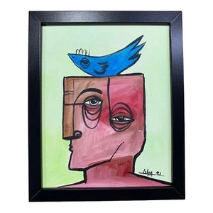 Quadro dipinto acrilico su tela (cornice inclusa) arte cubana 8""x10"" di LISA. - Foto 1 di 8