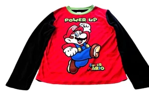 Super Mario Kids Pajama Top Size L(10/12)  Ruining Mario Character Long Sleeve - Picture 1 of 13