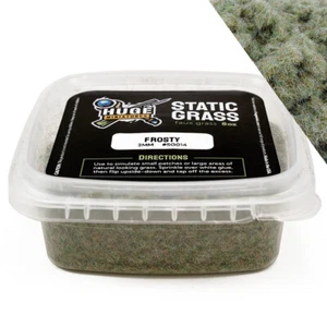 Huge Miniatures Static Grass, Frosty Green 2mm Autumn Winter – 8oz Container - Picture 1 of 3