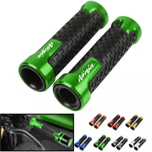 CNC Handlebar Hand Grips Bar For Kawasaki Ninja 250 300 400 650 1000 H2 H2R 250R - Foto 1 di 28