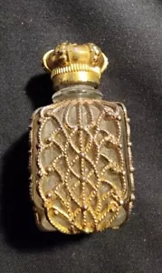 Eine Vintage leere kleine filigrane Parfümflaschen aus Glas - Krone schwer zu finden!!! - Bild 1 von 7