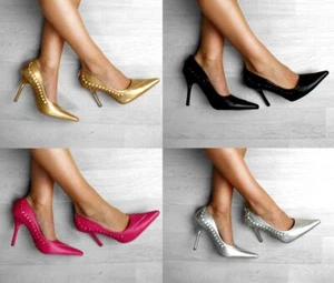 ZAPATOS DE MUJER CORSÉ DE TACÓN ALTO CON PUNTA PUNTERA PUNTIAGUDA TALLA - Imagen 1 de 32