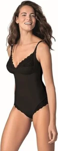 body contenitivo modellante snellente coppa B microfibra con pizzo made in italy - Foto 1 di 2